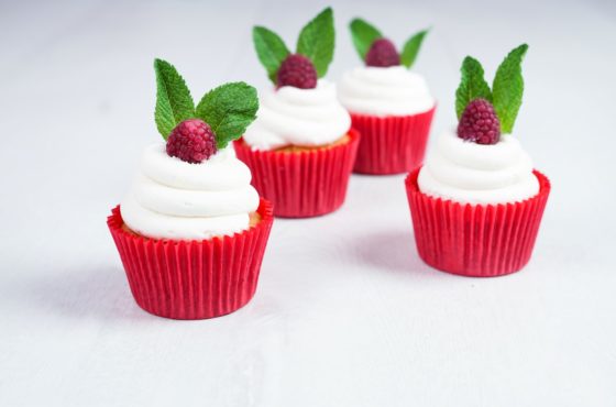 Raspberry and Mint Cupcakes