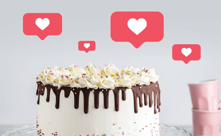 Heart-shaped Engagement Cake